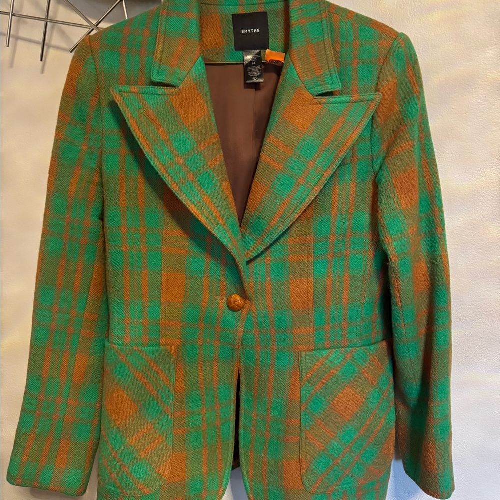 Smythe Patch Pocket Birkin Plaid Women's Blazer- size 14